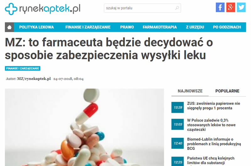 Read more about the article Media: Rynek Aptek o spotkaniu w Ministerstwie Zdrowia