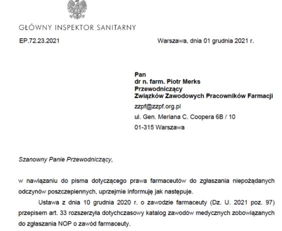 Read more about the article Odpowiedź GIS w sprawie NOP