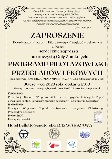 Read more about the article Uroczyste zakończenia narodowego pilotażu usługi przegląd lekowy