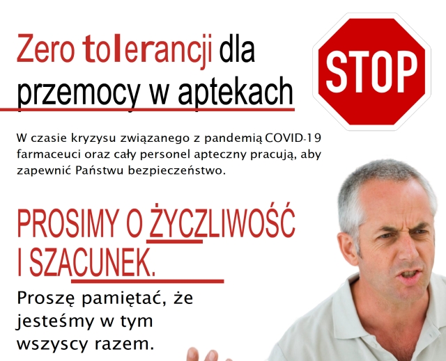 Read more about the article KAMPANIA „ZERO TOLERANCJI DLA PRZEMOCY W APTEKACH”